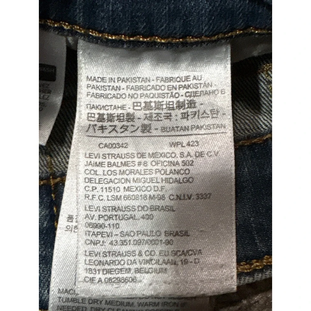 Levis 511 Slim Fit Distressed Blue Denim Jeans Mens Medium Wash 33X30